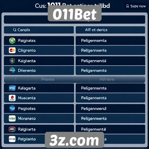 Métodos de pagamento e retirada no 011Bet